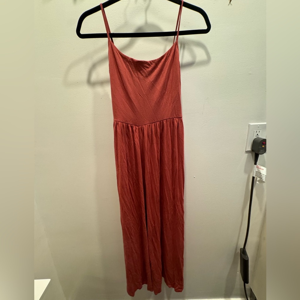 Rust cropped jumpsuit